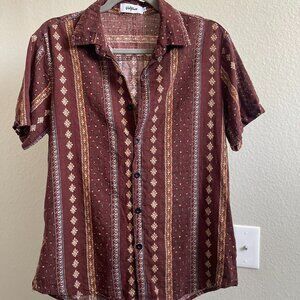 Vintage Retro Button Up with Patterns